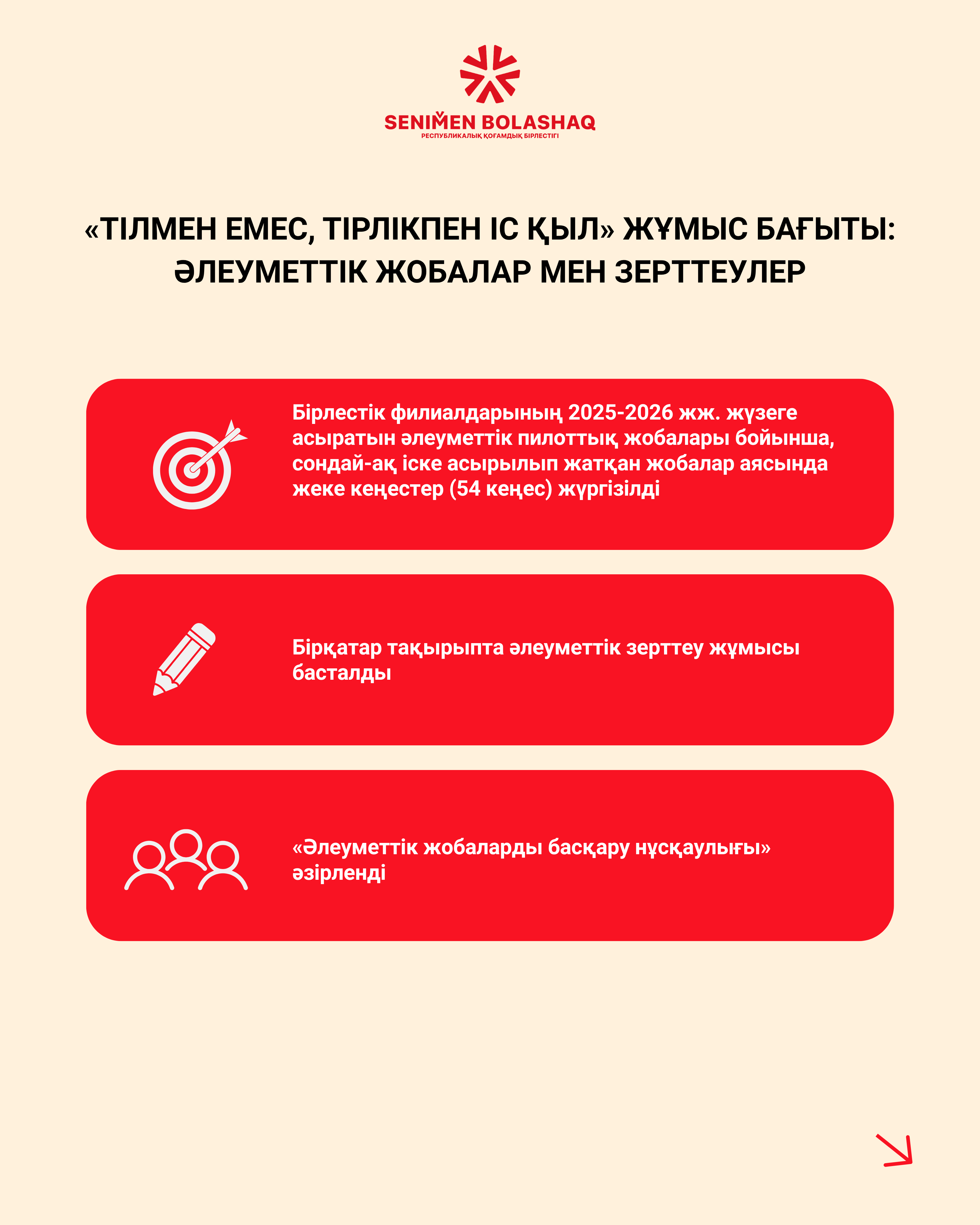 Информация о результатах работы Республиканского общественного объединения «Сенімен Болашақ» за сентябрь